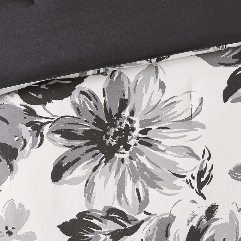 Black And White Floral Bedding For Twin Xl - Soft, Machine Washable Twin/twin ,