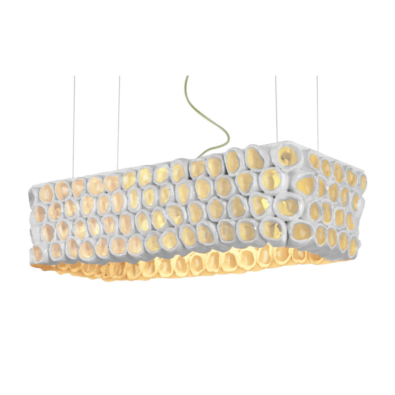 Lustre carré / rectangulaire unique à 4 lumières en céramique Nove