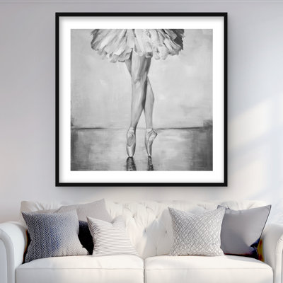 Ballet Classic Steps - Monochrome Hobbies Framed Print Decor
