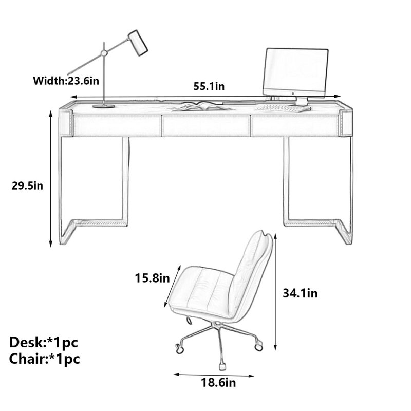 Dunkley, 29.5" H x 55.1" W x 23.6" D