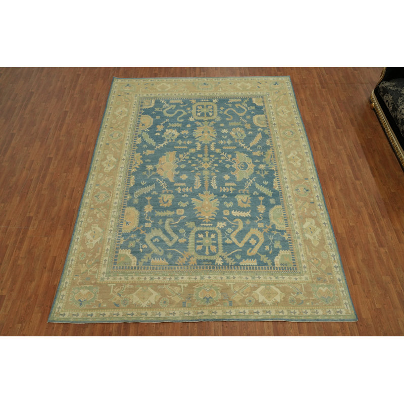 Tapis turc Oushak bleu 10x14