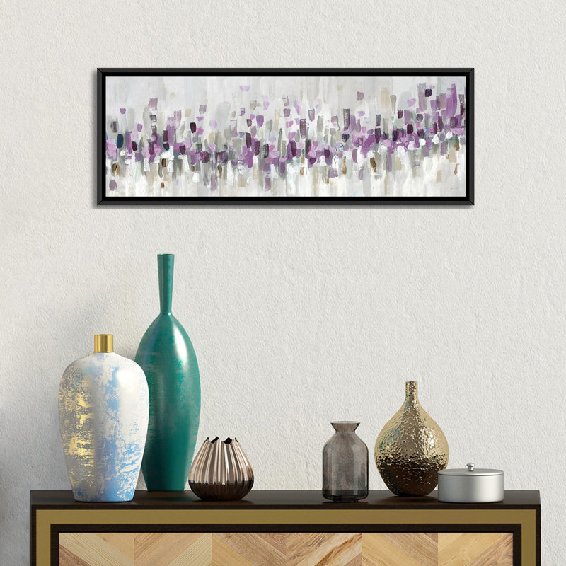 Bleu Staccato - mauve 6 pièces, Cadre flottant noir, H 30,48 cm x l 91,44 cm