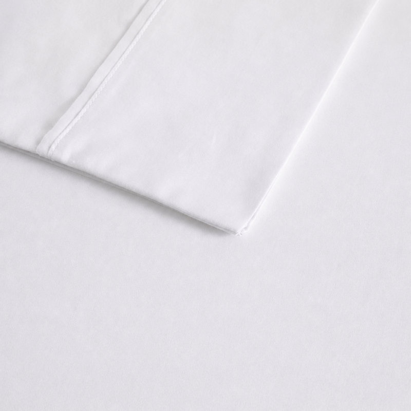 Cooling Cotton Blend Sheet Set, Breathable 4-Piece Bedding