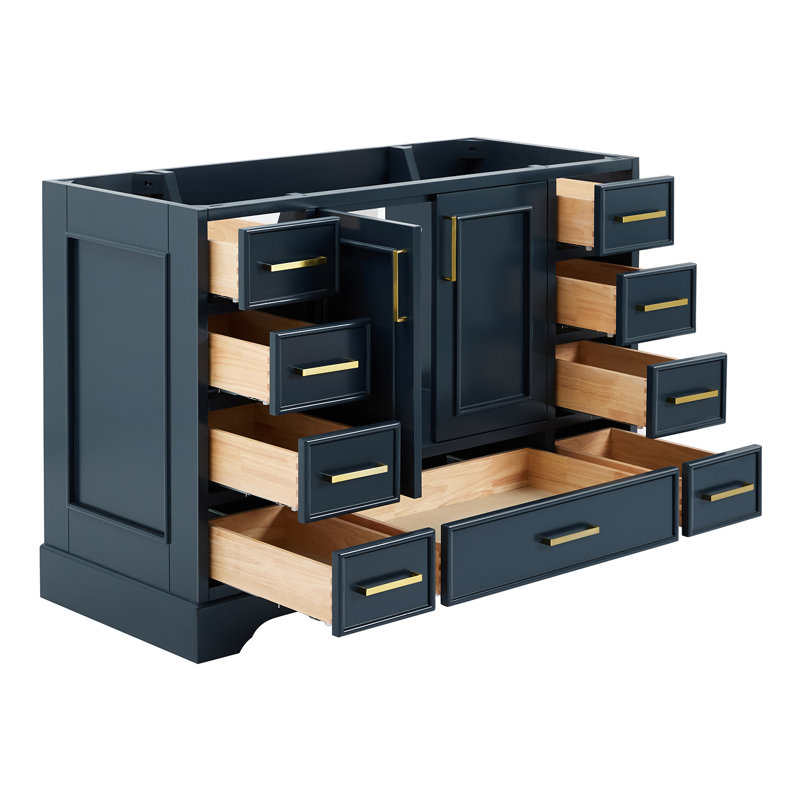 Base de meuble-lavabo simple 48,75 po Peightyn, Bleu minuit