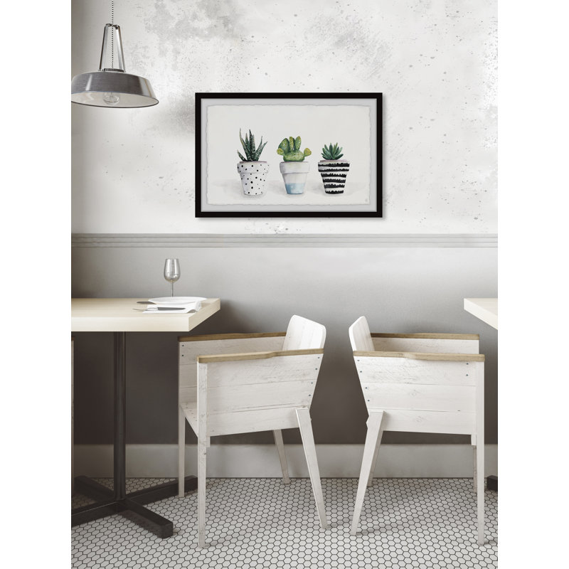 «Succulent Trio II», reproduction encadrée, H 30 po x l 45 po