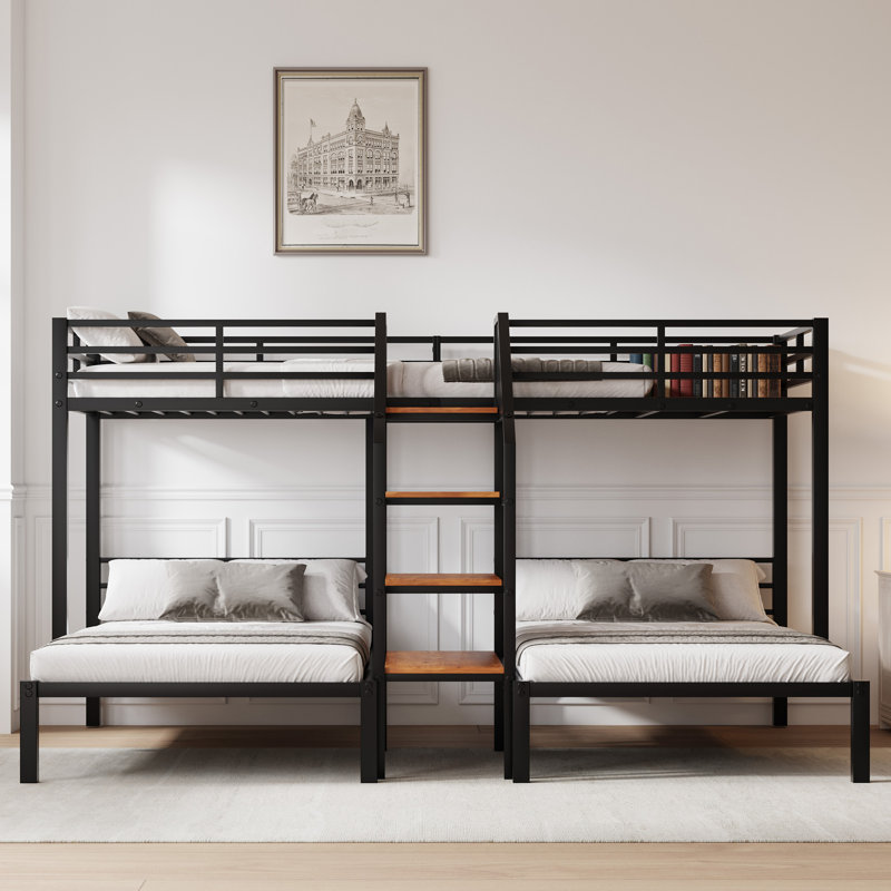 Lit superposé pour enfants Aiker, Simple sur simple, Black