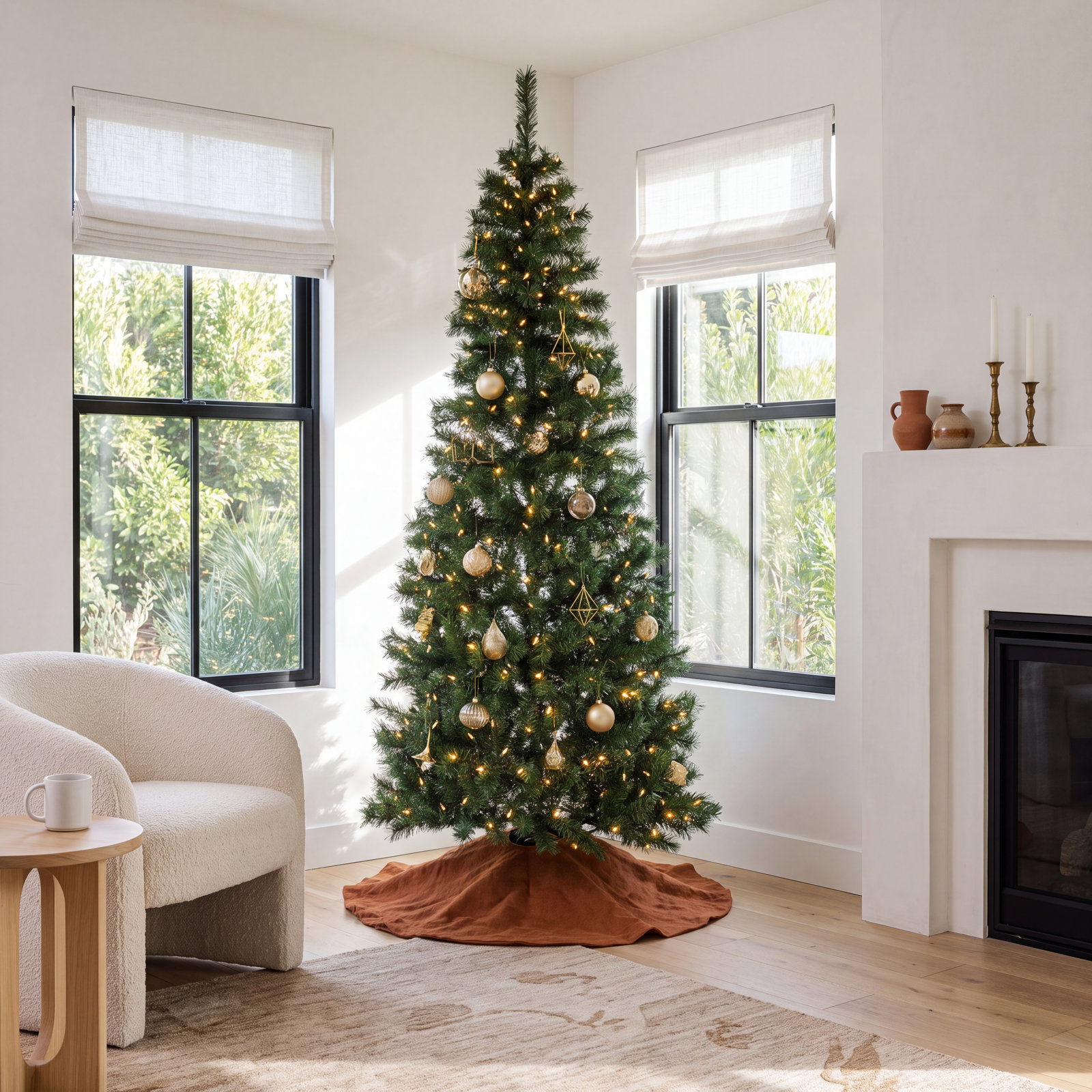 Lighted Artificial Fir Christmas Tree, 7.5' H
