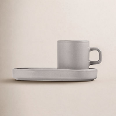 PILAR Stoneware Espresso Cup with Tray