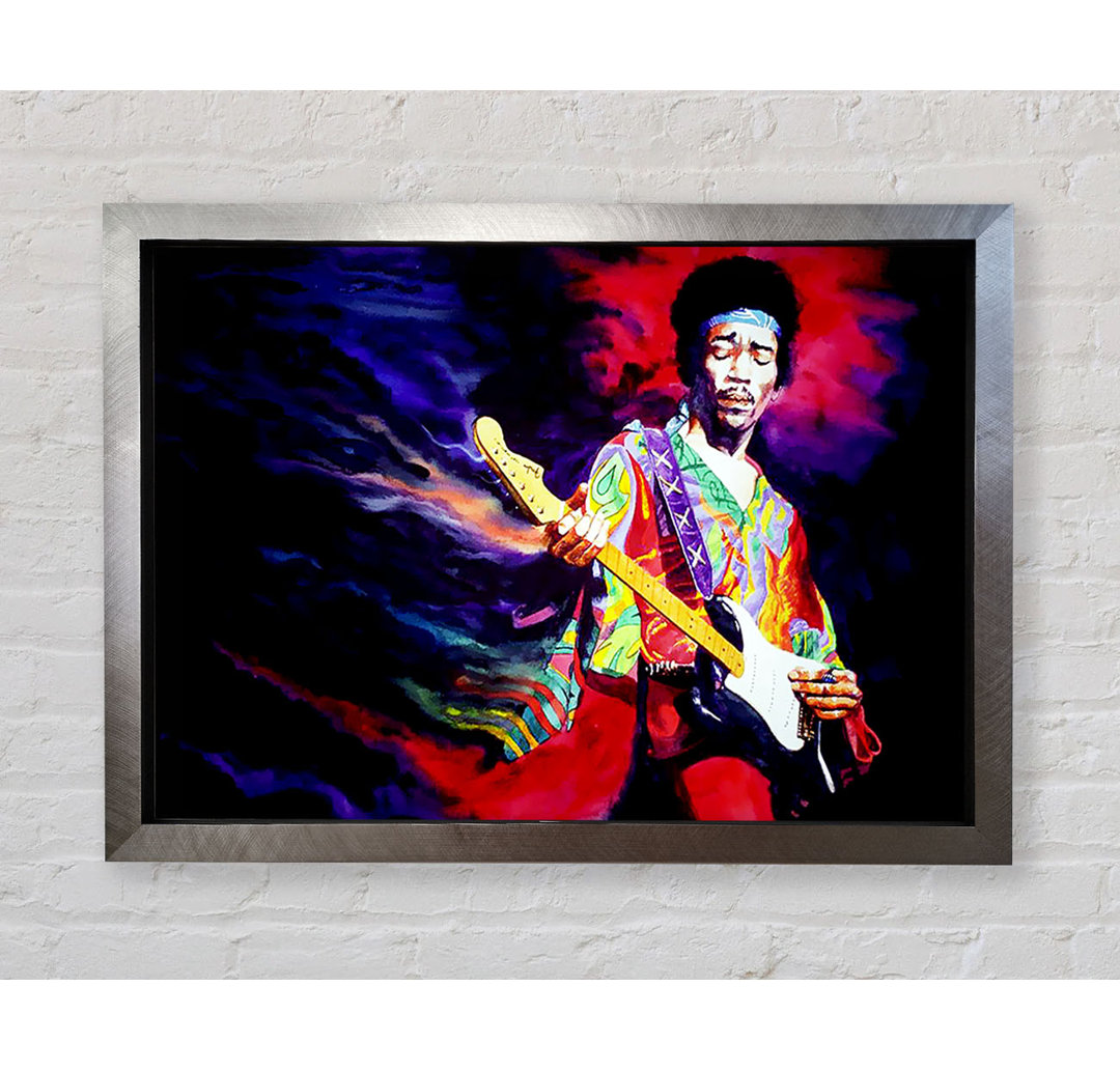 Jimi Hendrix Lightning Fast - Einzelner Bilderrahmen Kunstdrucke