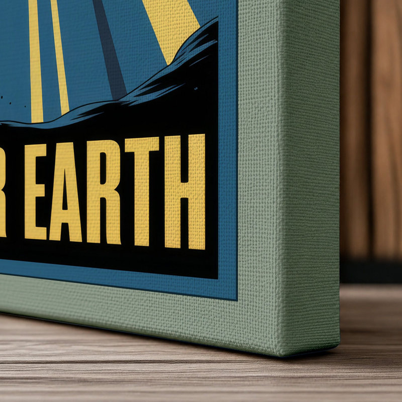 Ascent to Earth Retro - Wrapped Canvas, 18x12 - 45.7 x 30.5 cm, Sage Border