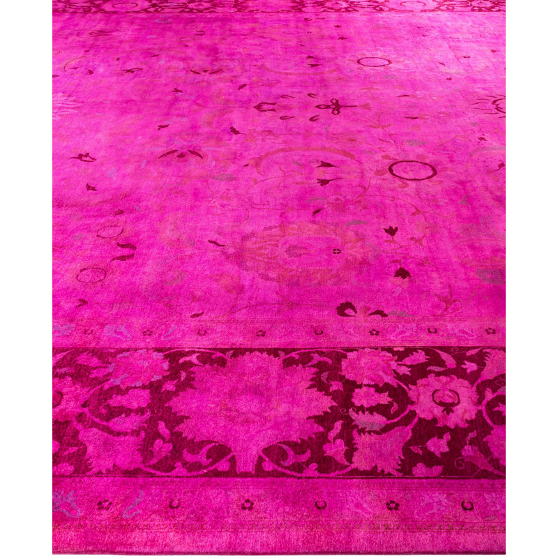 Overdyed One-of-a-Kind 12' 2" X 19' 3" Hand Knotted Area Rug