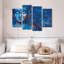 Bouddha teint en bleu Bouddha sur toile, 4 pièces-93821435