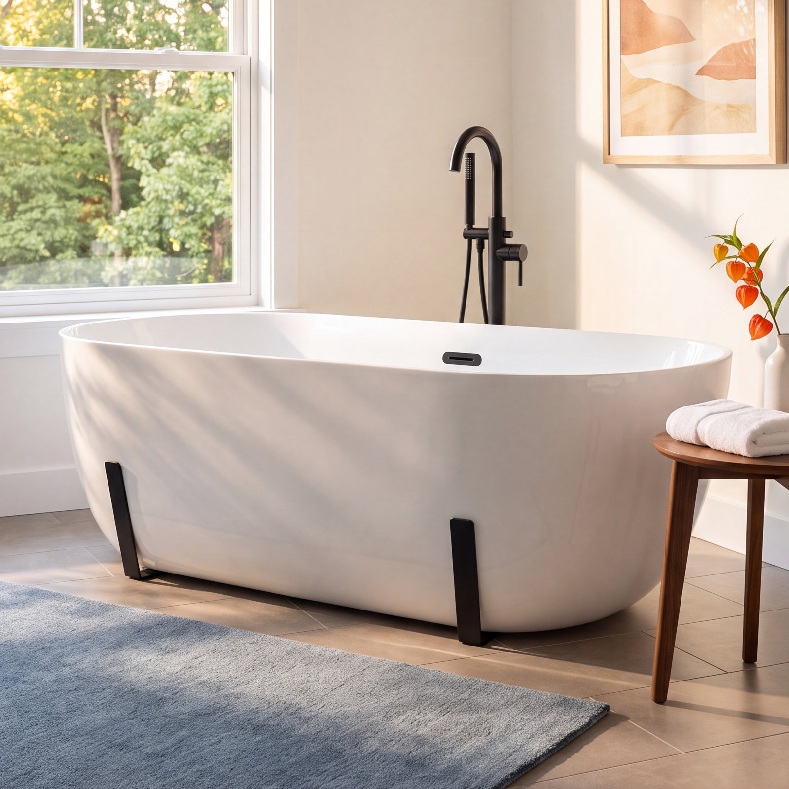 63'' Soaking Acrylic Bathtub