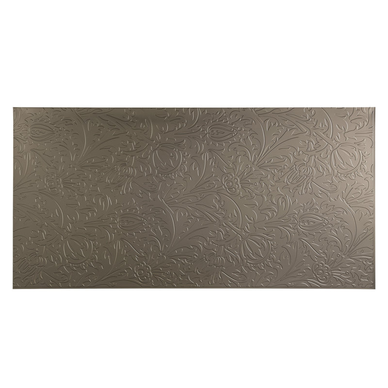 Panneau mural décoratif en vinyle 4 pi x 8 pi FASÄDE Ortie, Bronze argenté