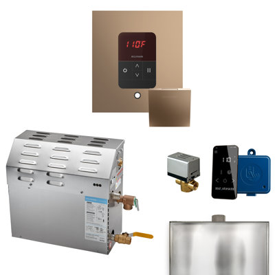 MS 6 kW (6000 W) Steam Shower Generator Package with square iTempo Control in Nouveau and Accessories
