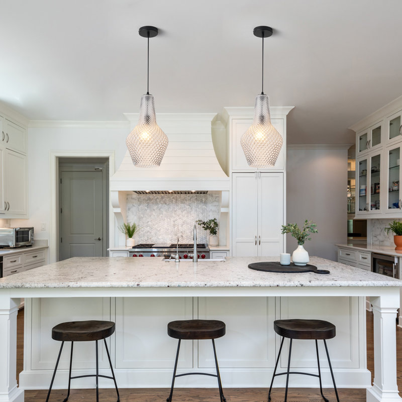 1 - Light Single Geometric Pendant, White