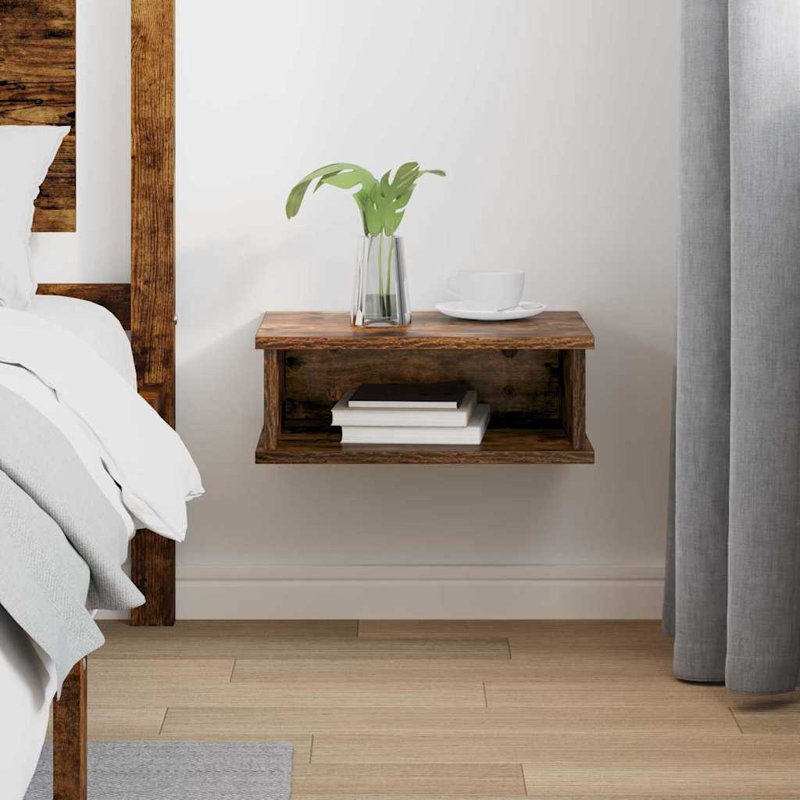 40cm W Manufactured Wood Bedside Table, Walnut