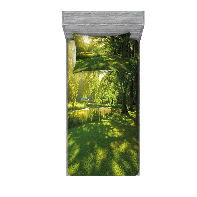 Ensemble de draps Summer Park in Hamburg, Ensemble de draps pour lit simple avec drap-housse