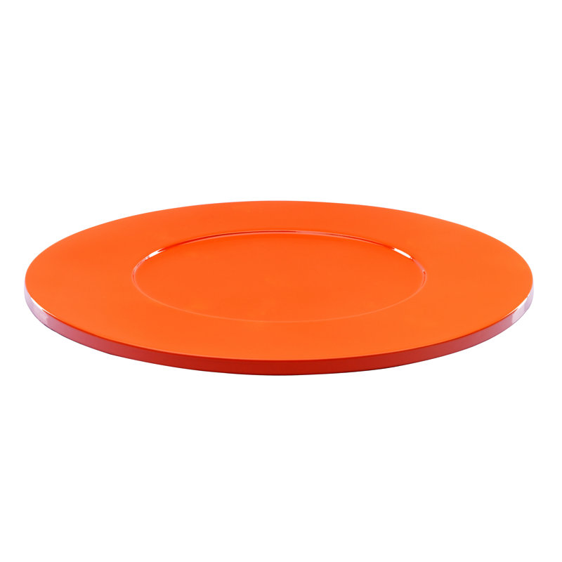 Tre Charger Plate - 12 Pieces - Black, Orange