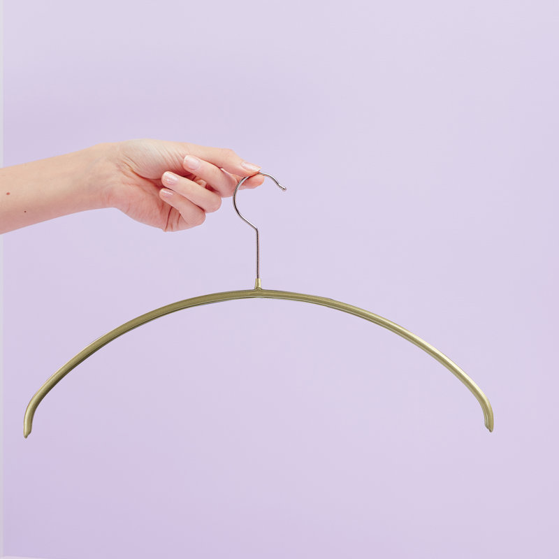 Gold Heavy Duty Non-Slip Rotatable Steel Hangers Set of 10