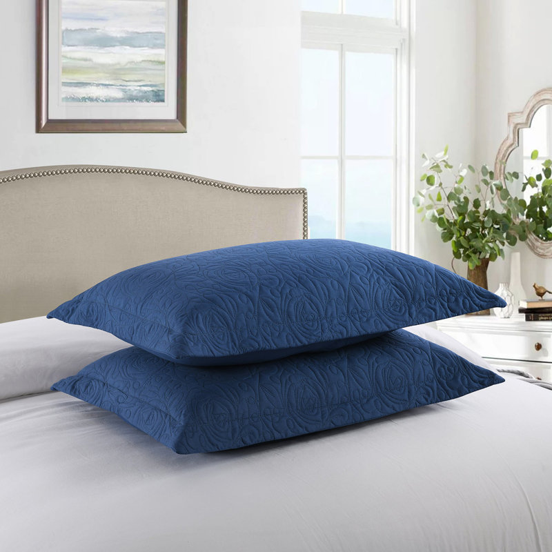 P-solid Shams Polyester Bedding, Standard, Navy