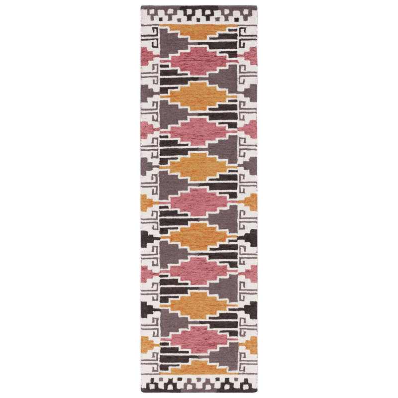 Tapis noir / rouille Rogan Drive 913, Tapis de couloir 2 pi 3 po x 8 pi