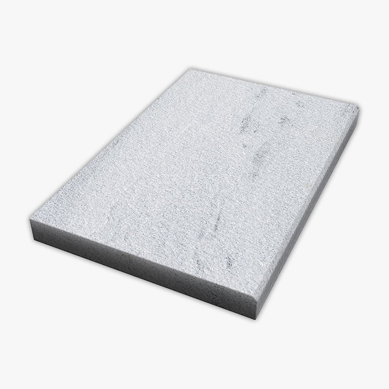 Solto White Grained Texture 16x24 Marble Extra Thick Modern Edge Coping