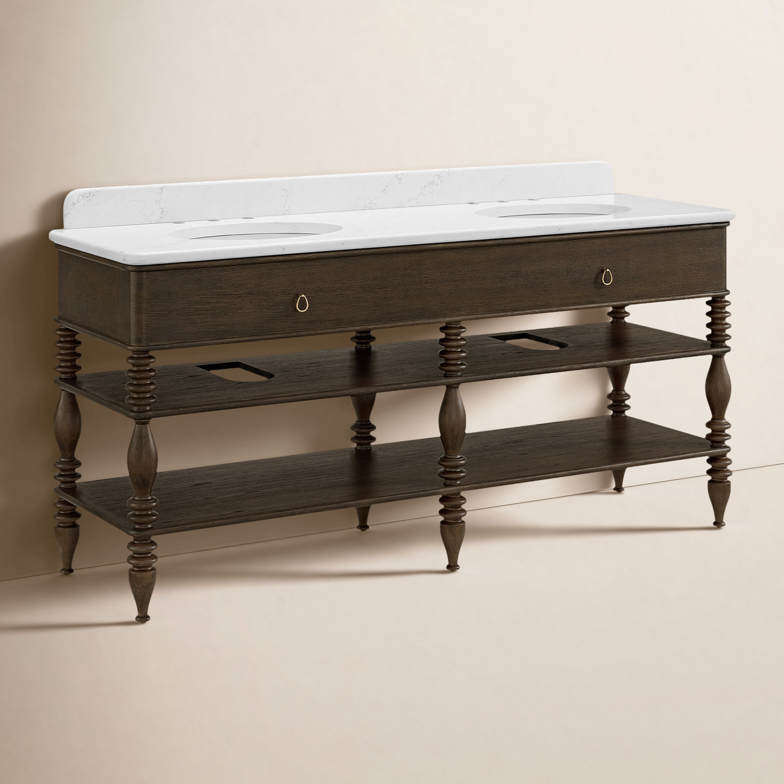 Darla Oak Bathroom Vanity, 72"