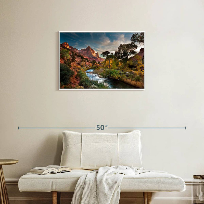 Paysage de Sion, Cadre flottant blanc, 31 po x 21 po