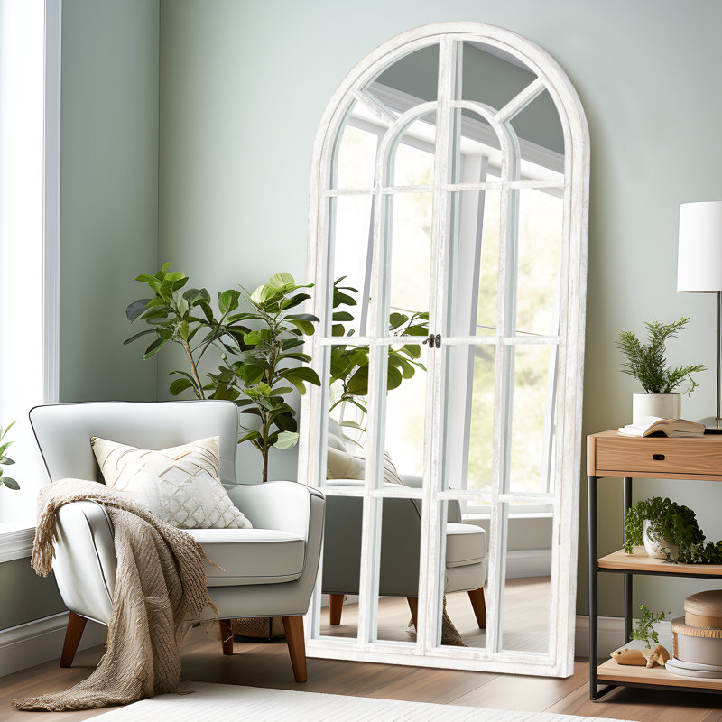Miroir pleine longueur en bois arqué H 31 "H 31" Apolinaire, Blanc, 1