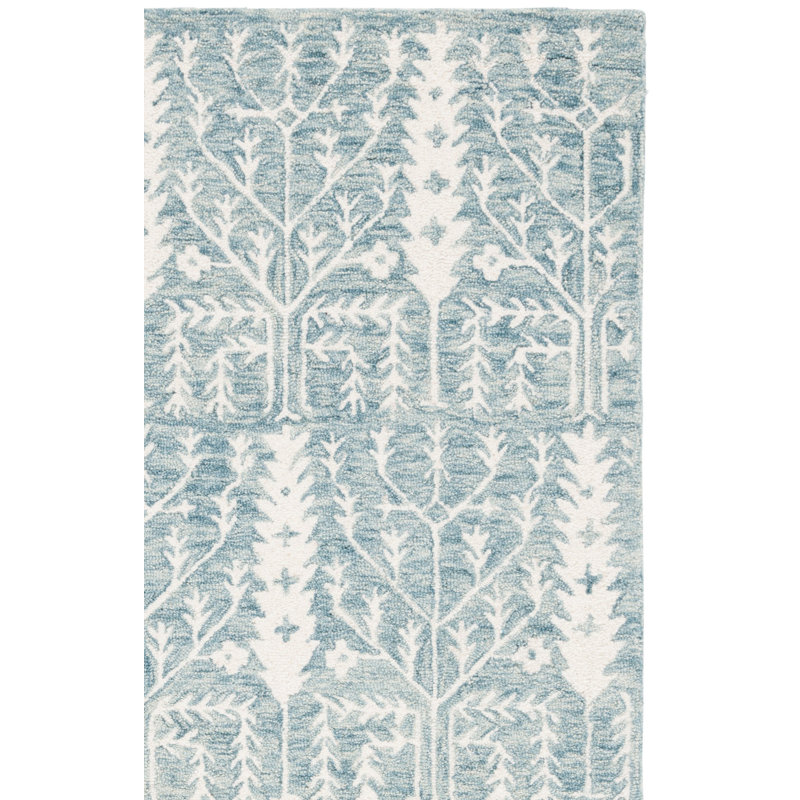 Tapis en laine et en coton touffeté à la main, Tapis de couloir 2 pi 3 po x 8 pi