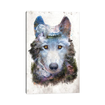 Surreal Wolf by Barrett Biggers - Wrapped Canvas Print