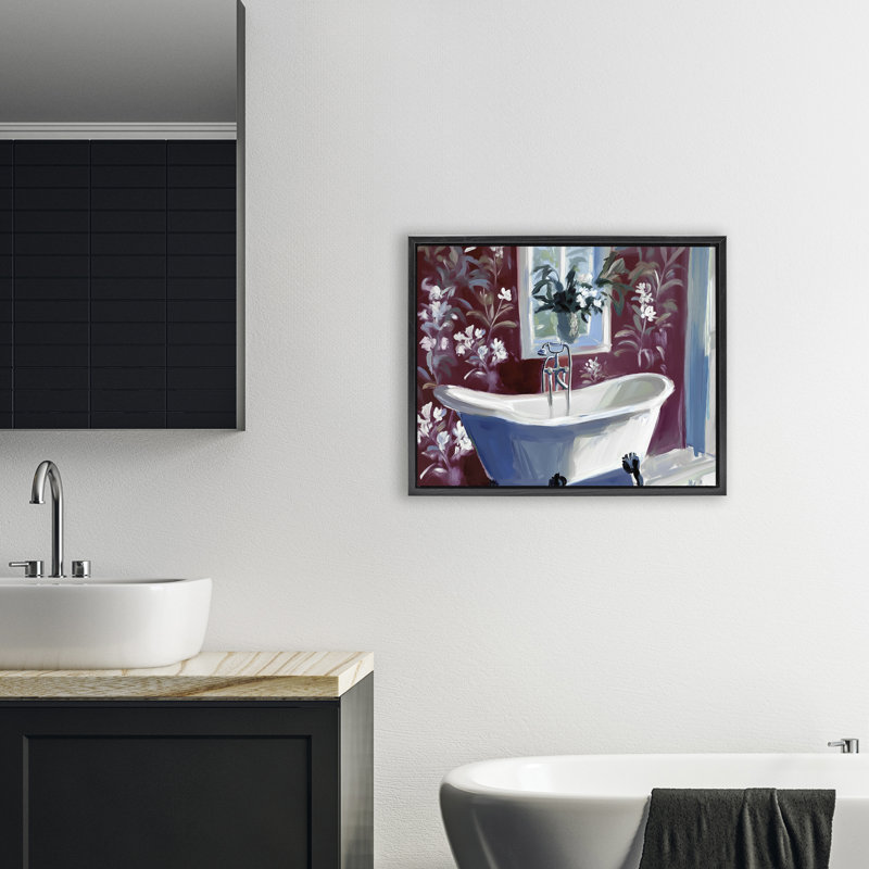 Cadre flottant pour salle de bain pour salle de bain, design par Annabelle Hall, Cadre flottant noir de jais