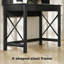 Bureau d'ordinateur avec rangement, table d'étude avec huche, tablettes, noir
