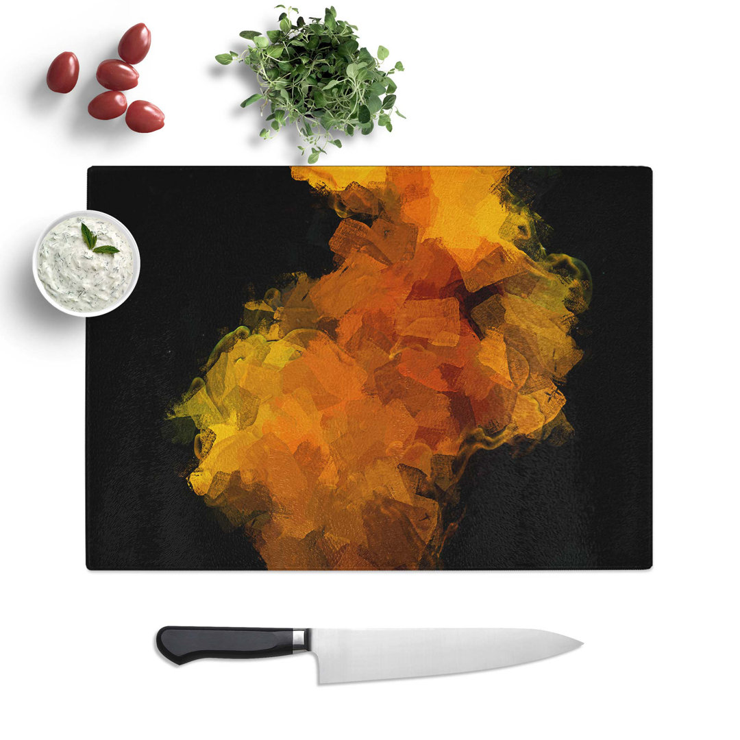 Tempered Glass Time of Night in Abstract Chopping Board
