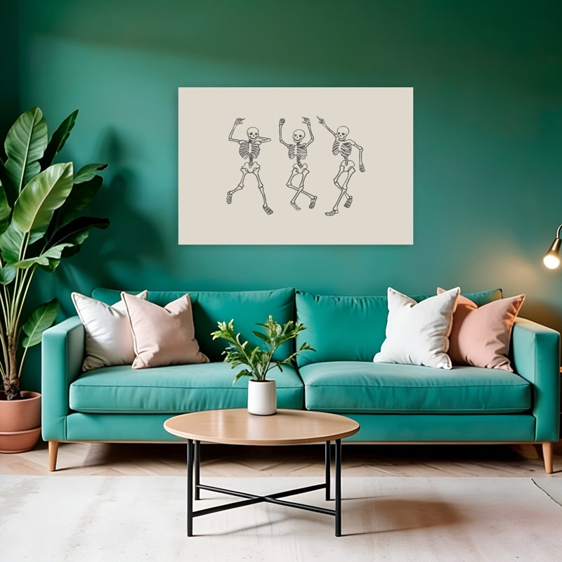 «Dancing Skeletons Party», impression d'art rétro rétro, H 32 po x l 48 po