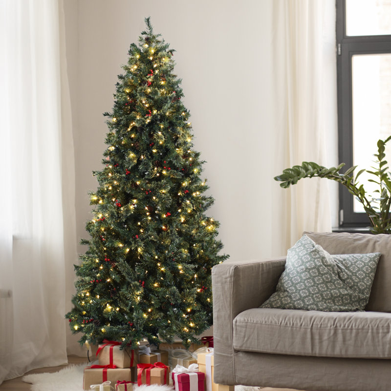 Arbre de Noël artificiel vert 7,5 pi avec 500 lumières claires