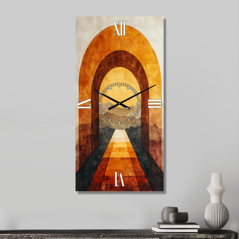 Horloge murale moderne arquée Perspectives I - Boho, H 40 po x l 20 po - Rectangle