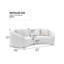 Canapé 93,31 po Minimalist Curved, 3 places, blanc, rembourré Boucle