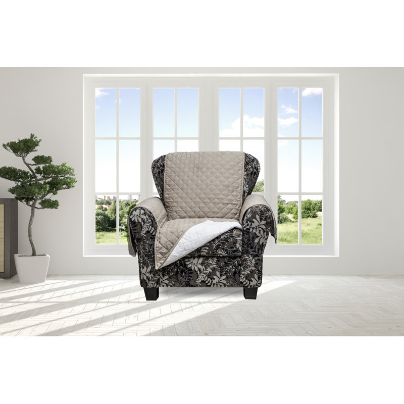Housse pour fauteuil à coussins carrés / rectangulaires, Taupe, H 75 po x l 92 po x P 23 po