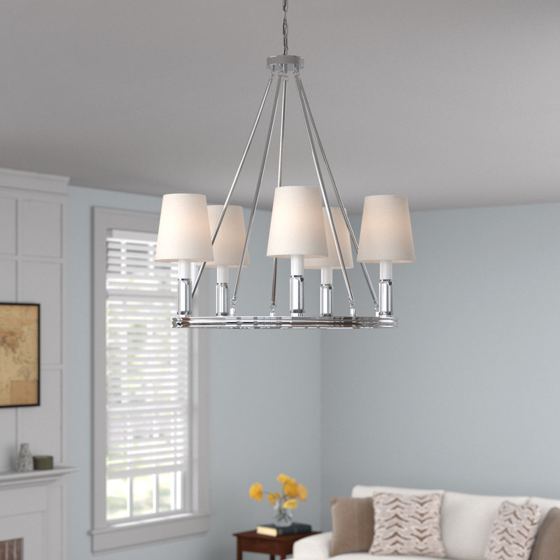 Scituate Medium Chandelier from, Polished Nickel 