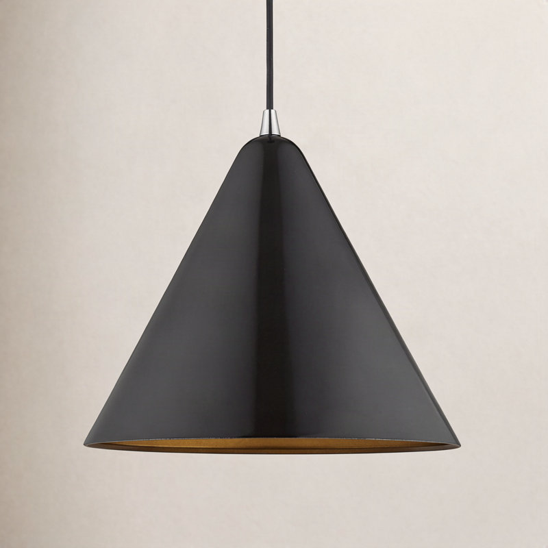 Oaklee 1 - Light Single Pendant, Shiny Black, 18" H x 14" W x 14" D