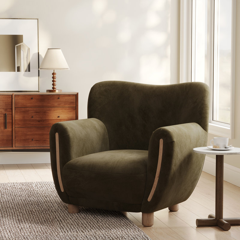 Fauteuil d'appoint en velours émeraude