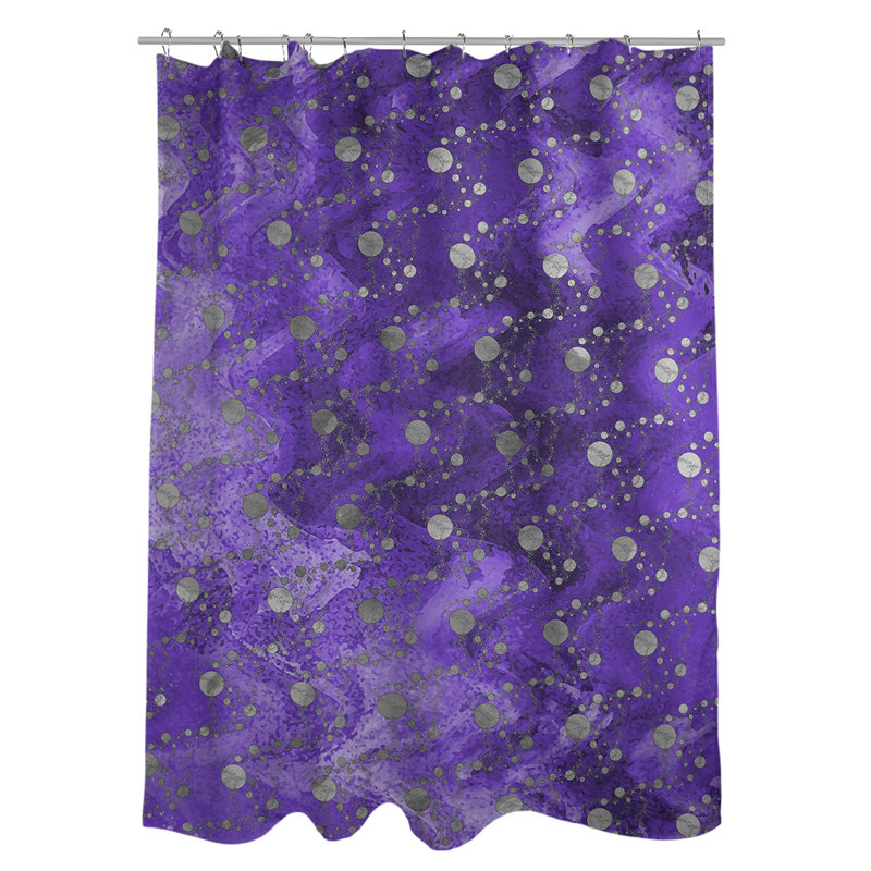 Rideau simple en planètes et étoiles, Mauve