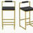 Upholstered Velvet Bar Stools Modern Dining Stools (Gold & Black, Set of 2)-699154628-699154629