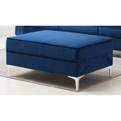 Marchese 44" Wide Velvet Rectangle Standard Ottoman