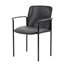 Fauteuil d'invité Vayu, filet noir et vinyle, structure en acier empilable