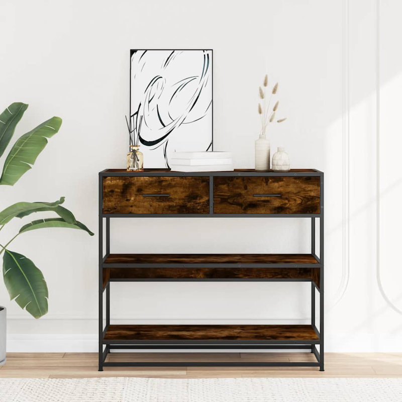 Console Table 90X35x80 Cm Engineered Wood, Smoked 
