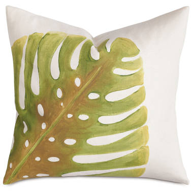 Tropical Hinson Palm Green Throw Pillow Cover