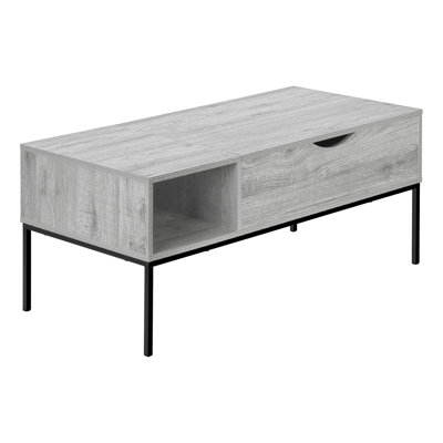 Wigi Coffee Table, 42 Inch Hinged Lift Top With Storage, Black Metal -  Benjara, BM320645